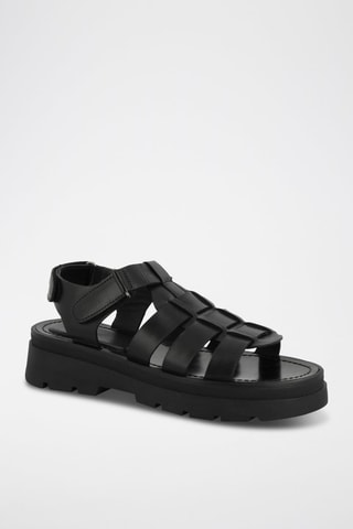 Spartiates plateformes en cuir Jicky - Noir