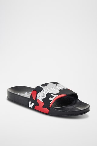 Claquettes Doral - Gris et rouge