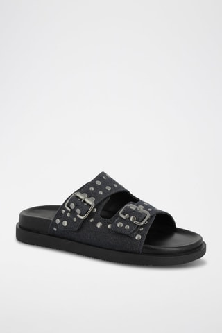 Mules en cuir Jaddie - Bleu