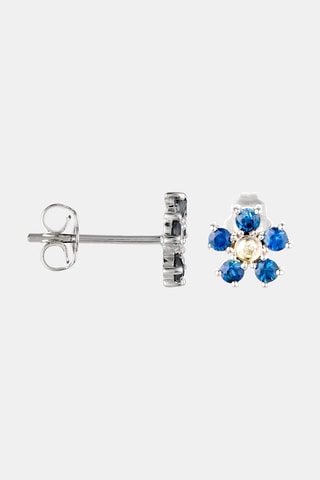 Boucles d'oreilles Clématite - Or blanc, saphirs et diamants