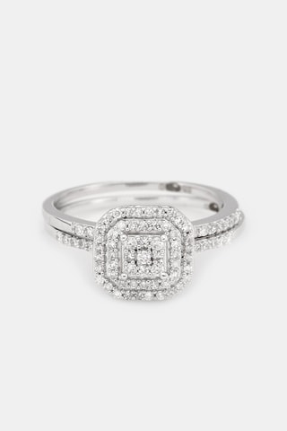 2 bagues Antique - Or blanc et diamants