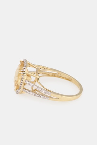 Bague Divine - Or jaune, diamants et citrine