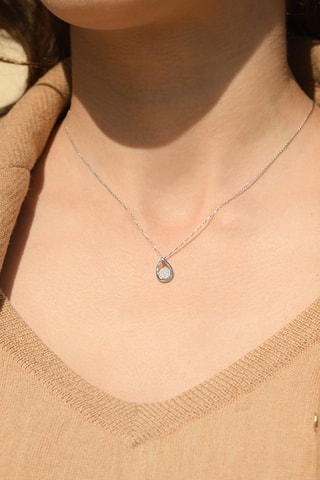 Pendentif Goutte Somptueuse - Or blanc et diamants