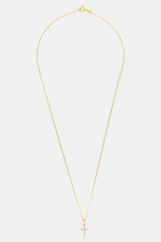 Pendentif Croix du bonheur  - Or jaune et diamants
