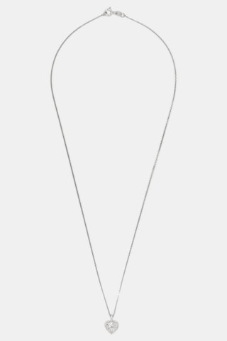 Pendentif Cœur Pris  -  Or blanc et diamants
