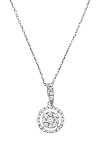 Pendentif Forteresse ronde - Or blanc et diamants