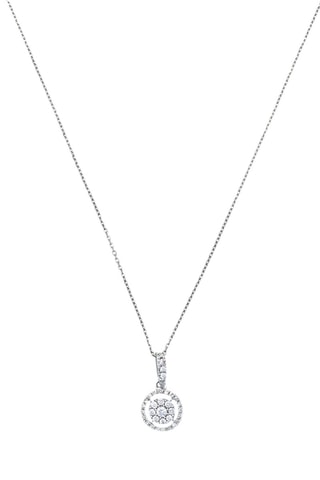 Pendentif Forteresse ronde - Or blanc et diamants