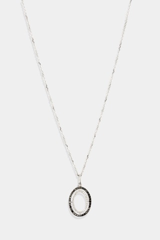Pendentif Elaine - Or blanc, diamants et diamants noir