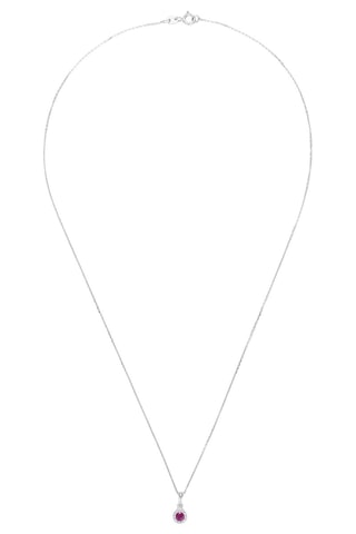 Pendentif Précieux Rubis - Or blanc, diamants et rubis
