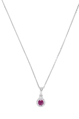 Pendentif Précieux Rubis - Or blanc, diamants et rubis