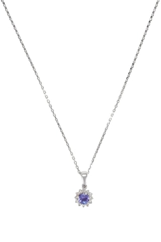 Pendentif Rita - Or blanc, diamants et tanzanite