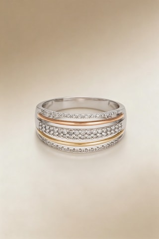 Bague Lina - Or jaune, or blanc, or rose et diamants