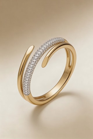 Bague Cléopatre - Or jaune et diamants