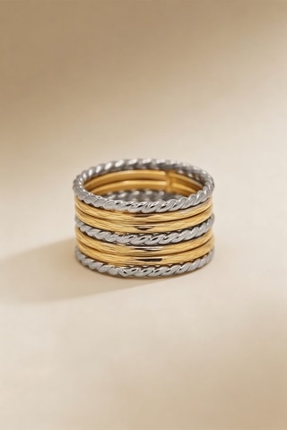 Bague Borghese - Or blanc et or jaune