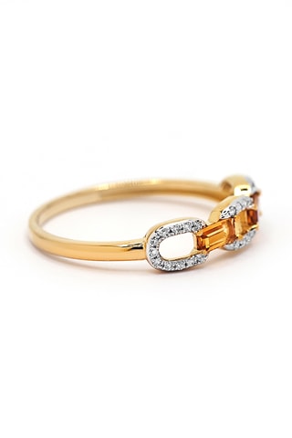 Bague Kalys - Or jaune, diamants et citrines