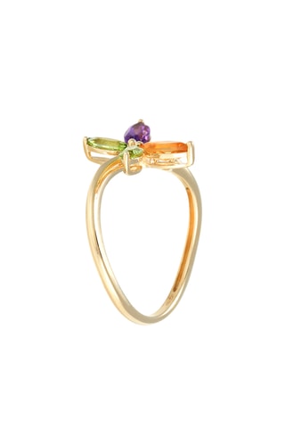 Bague Oxane - Or jaune, diamants, améthyste, citrine et péridots