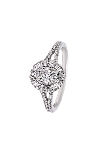 Bague Diamant Enluminé - Or blanc et diamants