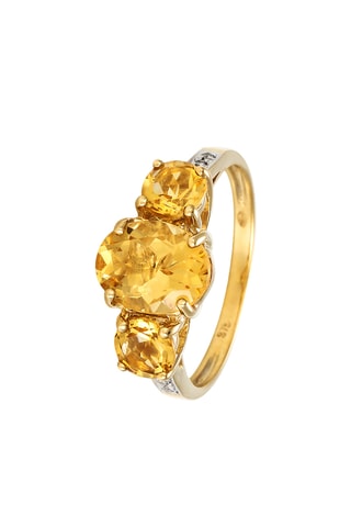 Bague Mirela - Or jaune, diamants et citrines