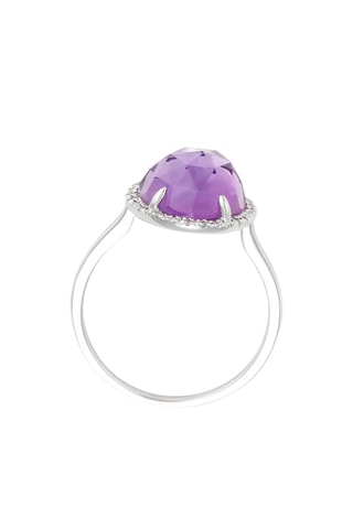 Bague Bermudes - Or blanc, améthyste et diamants