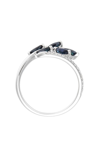 Bague Saule - Or blanc, diamants et saphirs