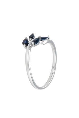 Bague Saule - Or blanc, diamants et saphirs
