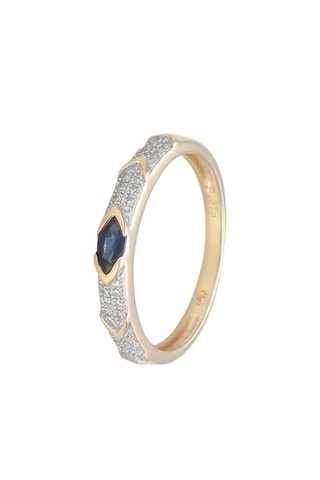 Bague Despina - Or jaune, diamants et saphir
