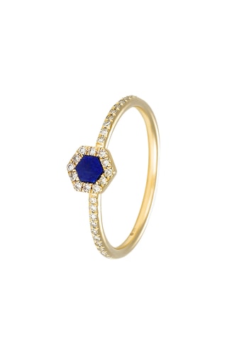 Bague Drymo - Or jaune, diamants et lapis-lazuli