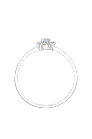 Bague Céleste - Or blanc, diamants et topaze