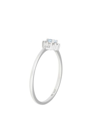 Bague Céleste - Or blanc, diamants et topaze