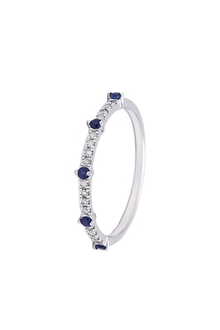Bague Madi - Or blanc, diamants et saphirs