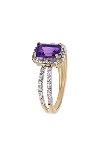 Bague Shining - Or jaune, diamants et améthyste