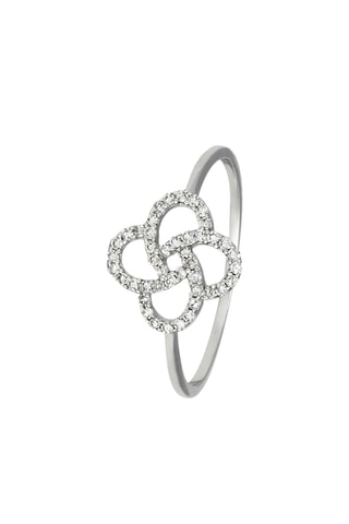 Bague Flora - Or blanc et diamants