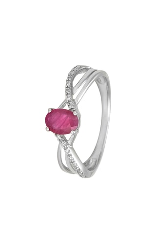 Bague Rubis d'amour - Or blanc, diamants et rubis