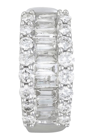 Créoles Rangs Baguettes - Or blanc et diamants