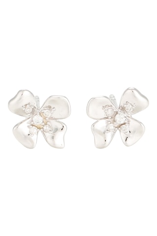 Puces Pistil - Or blanc et diamants