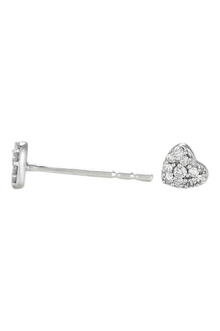 Puces Coeurs diamond - Or blanc et diamants