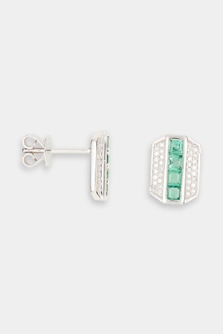 Puces Lueur d'émeraude - Or blanc, diamants et émeraudes