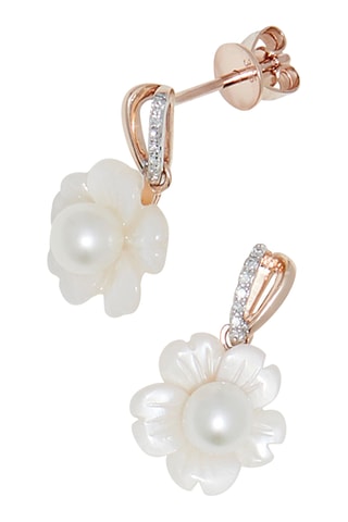 Boucles d'oreilles Daphné - Or rose, diamants