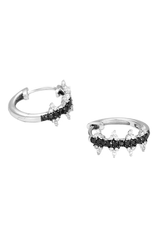 Boucles d'oreilles Bruna - Or blanc, diamants et saphirs