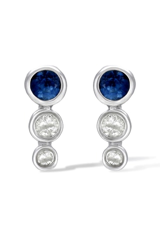Boucles d'oreilles Dulce - Or blanc, diamants et saphirs