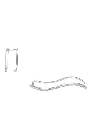 Boucles d'oreilles Vagues de diamants - Or blanc et diamants