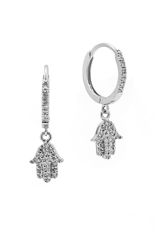 Boucles d'oreilles - Or blanc et diamants
