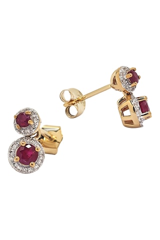 Puces Saki - Or jaune, diamants et rubis