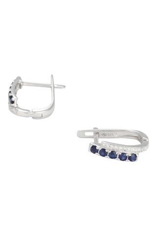 Boucles d'oreilles Rêve de Saphir - Or blanc, diamants et saphirs