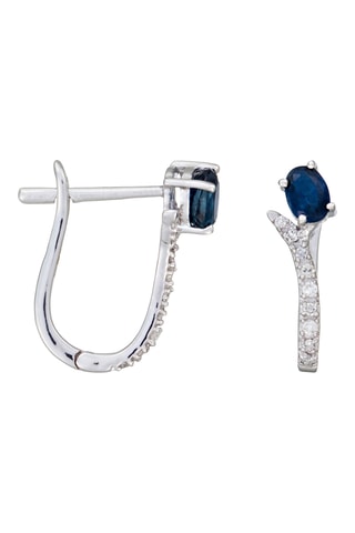 Boucles d'oreilles Beau Saphir - Or blanc, diamants et saphirs