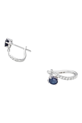 Boucles d'oreilles Beau Saphir - Or blanc, diamants et saphirs