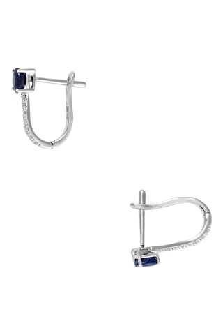 Boucles d'oreilles Beau Saphir - Or blanc, diamants et saphirs