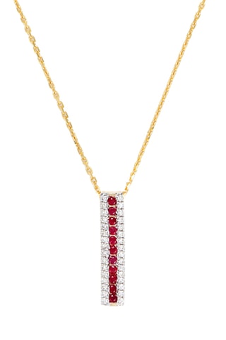 Pendentif Kanya - Or jaune, diamants et rubis