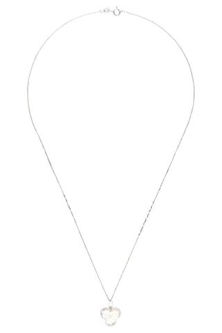 Pendentif Fleur nacrée - Or blanc, diamants et nacre
