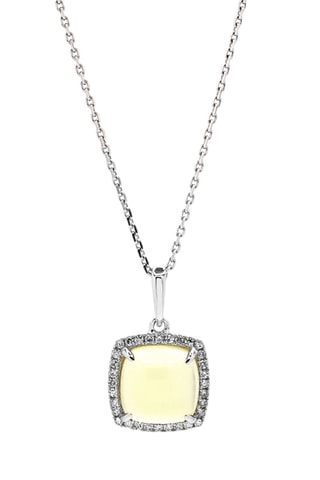 Pendentif Mélinda - Or blanc, diamants et quartz